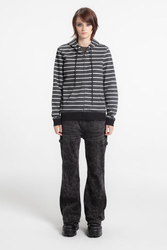 Stripe Slim Zip Hoodie