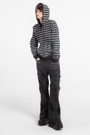 Stripe Slim Zip Hoodie
