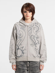 Rhinestone Tribal Zip Hoodie