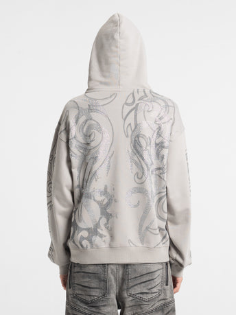 Rhinestone Tribal Zip Hoodie
