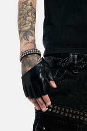 Pyramid Studded Faux Leather Bracelet