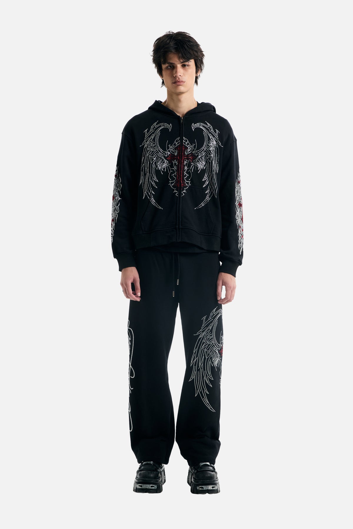 Red Cross Zip Up Hoodie