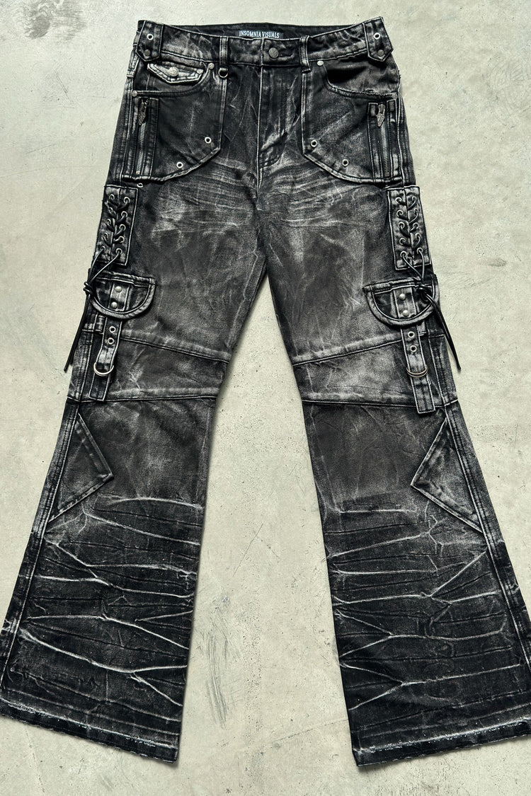 Utility Rogue Denim laid flat on concrete