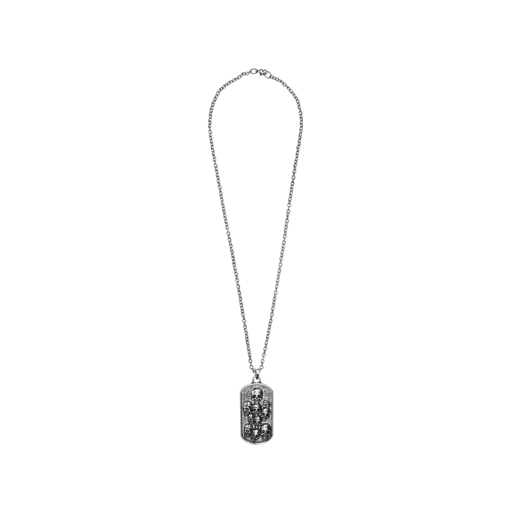 Skulls Dog Tag Necklace