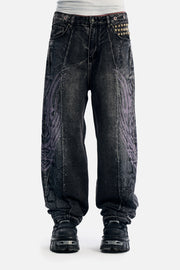 Snakeskin Tribal Destroyer Denim