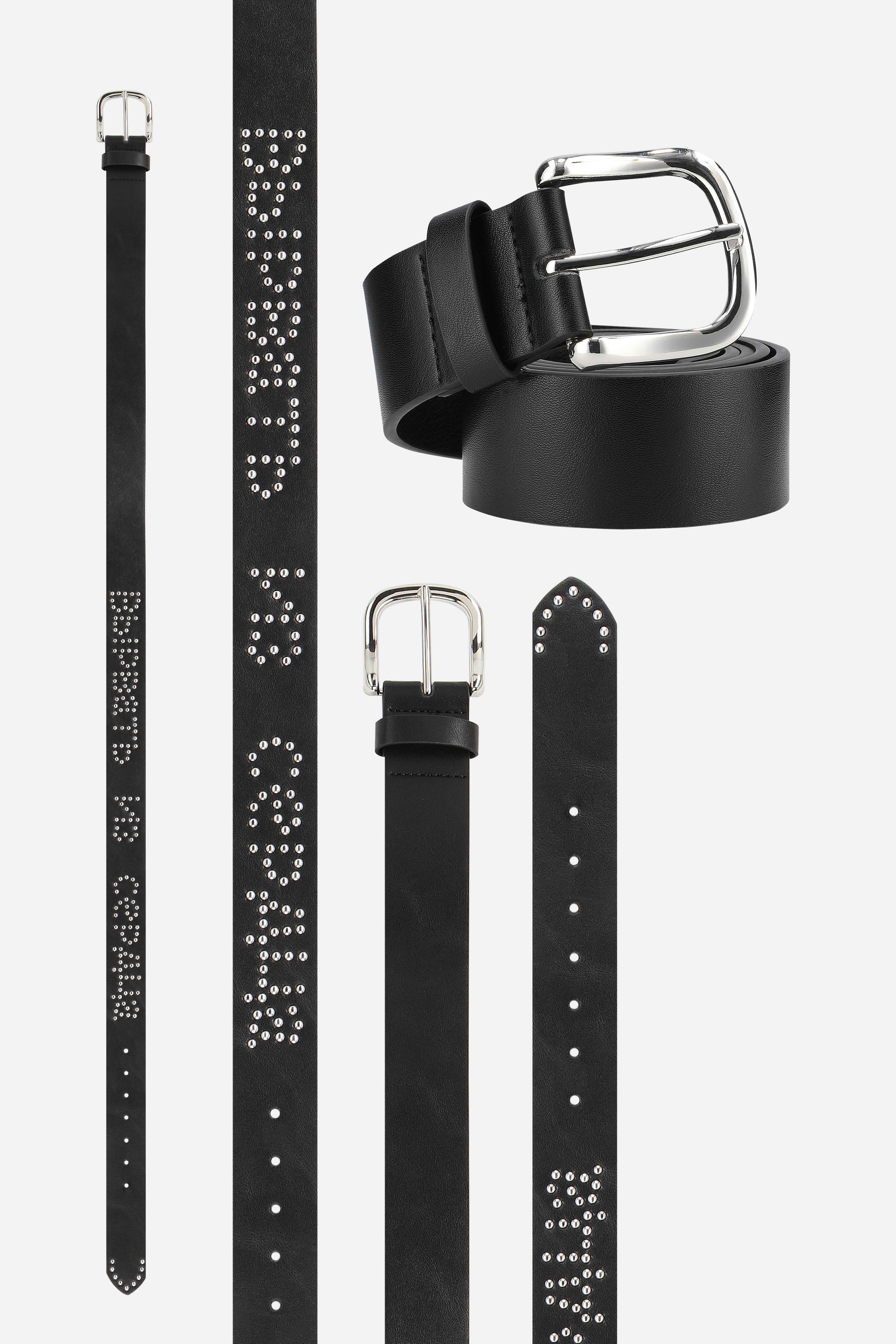 Tear Belt — studded detail and buckle views