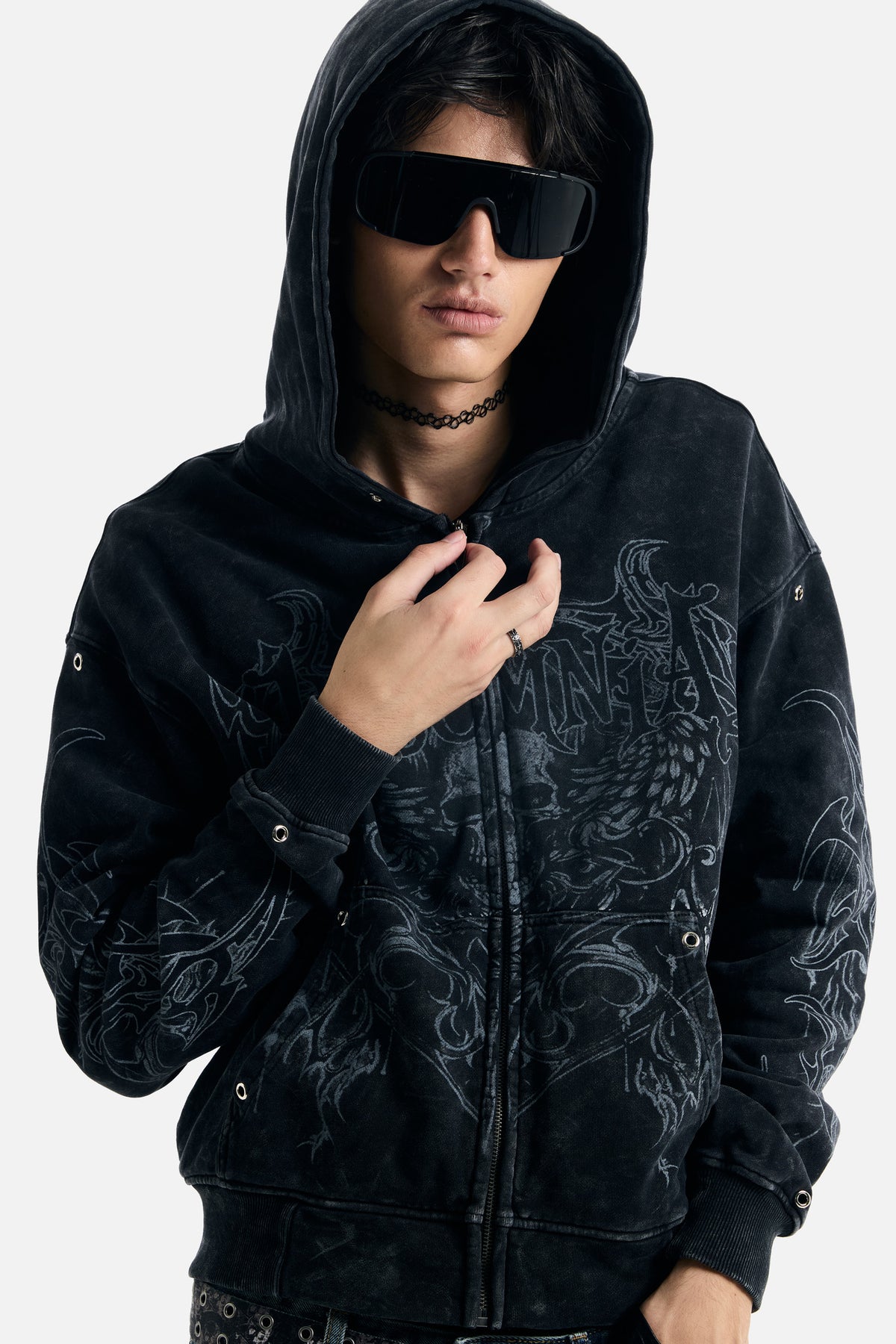 TRIBAL ZIP UP HOODIE