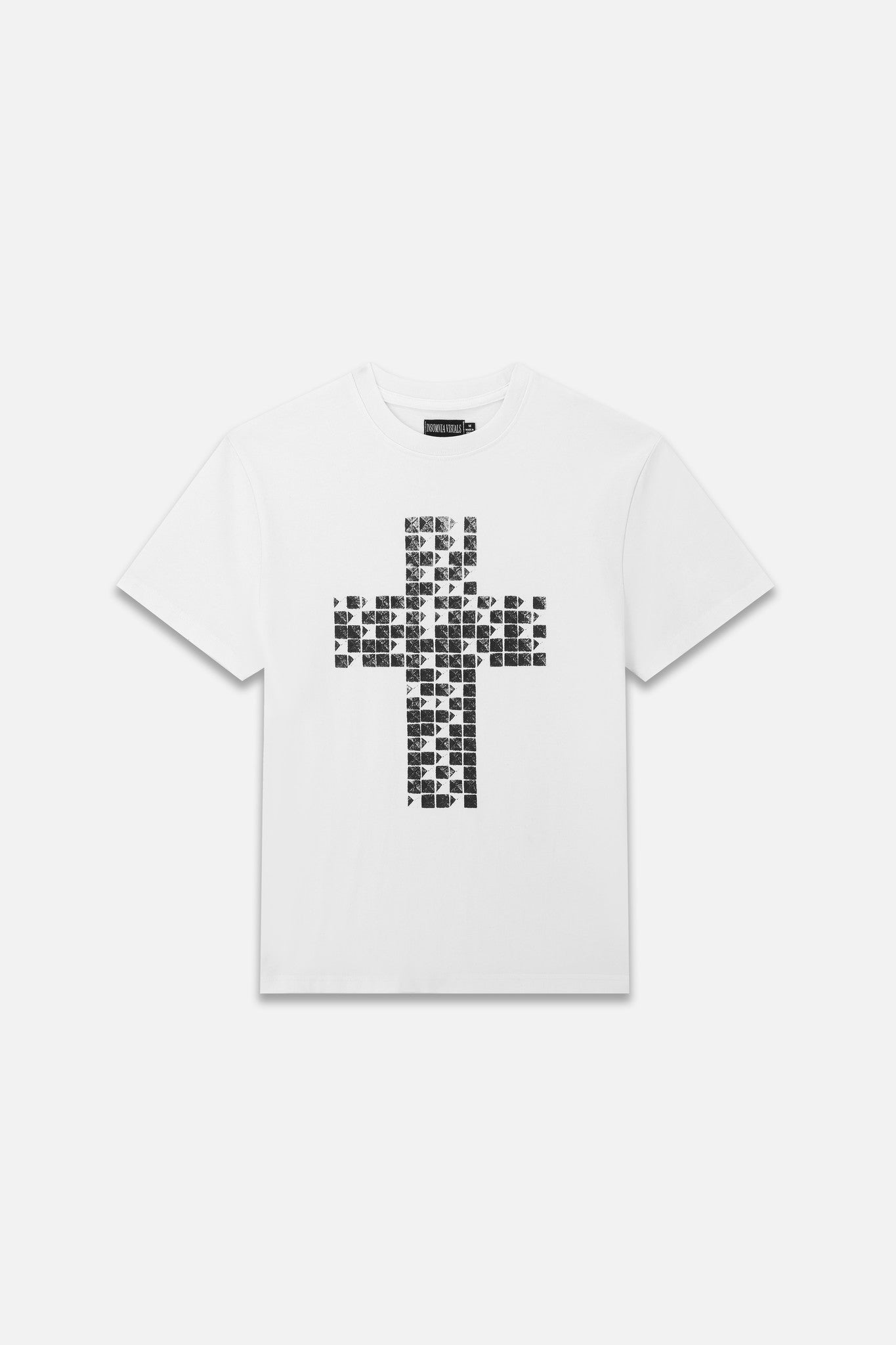 White Pyramid Stud Cropped Tee
